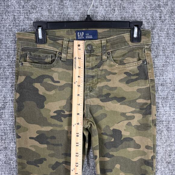 GAP Pants Womens 0/25 Army Green Camo‎ Denim Legging Skimmer Ankle Skinny - Picture 8 of 10
